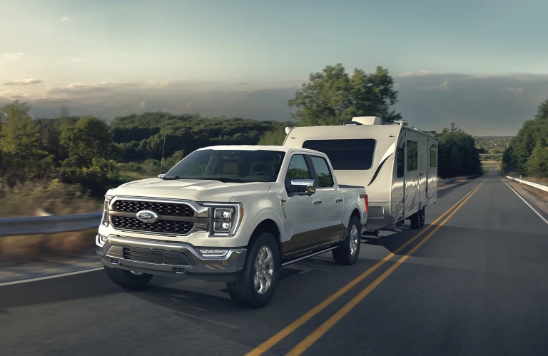 2022 Ford F-150 Towing Camper on Road