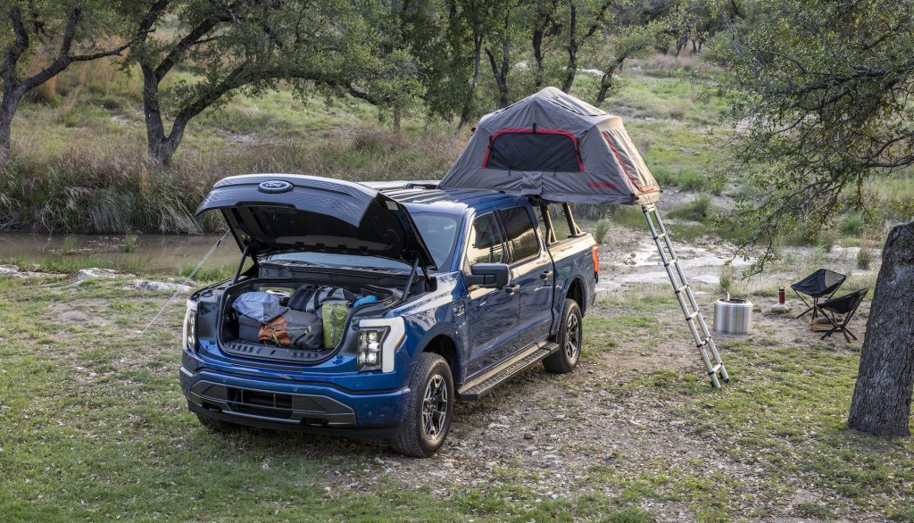 Ford F-150 Lightning with Camping Accessories