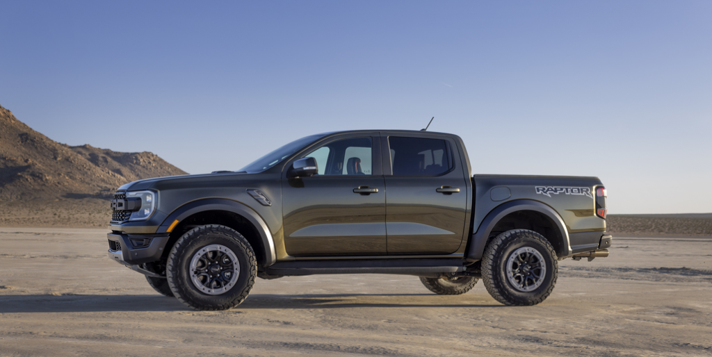 Ford Ranger Raptor Parked Side View in a Desert