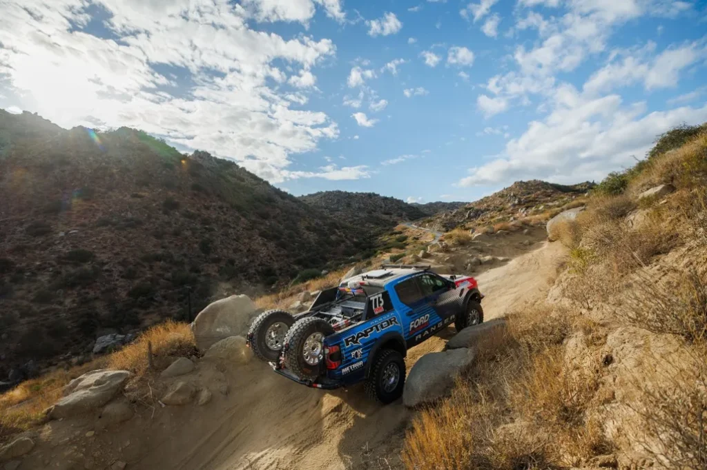 Ford Ranger Raptor Competing in the Baja 1000 Rear 3/4 View