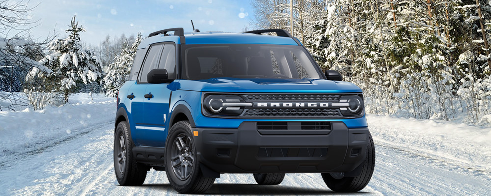 Ford Bronco Sport driving in the snowy Wisconsin road