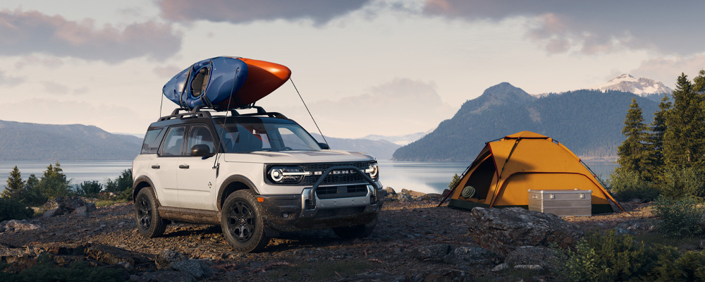 Ford Bronco Sport tent camping in Minnesota