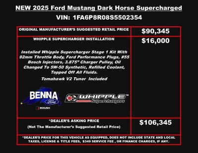 2025 Ford Mustang Dark Horse Supercharged Whipple Stage 1