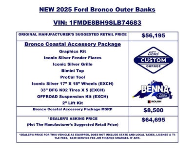 2025 Ford Bronco Outer Banks Coastal Package