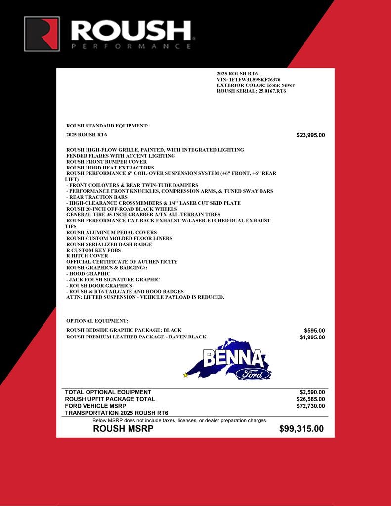 2025 Ford F-150 ROUSH RT6