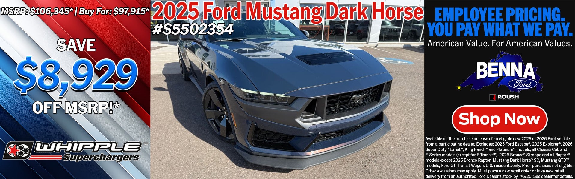 2025 Ford Mustang Dark Horse Supercharged Whipple Stage 1