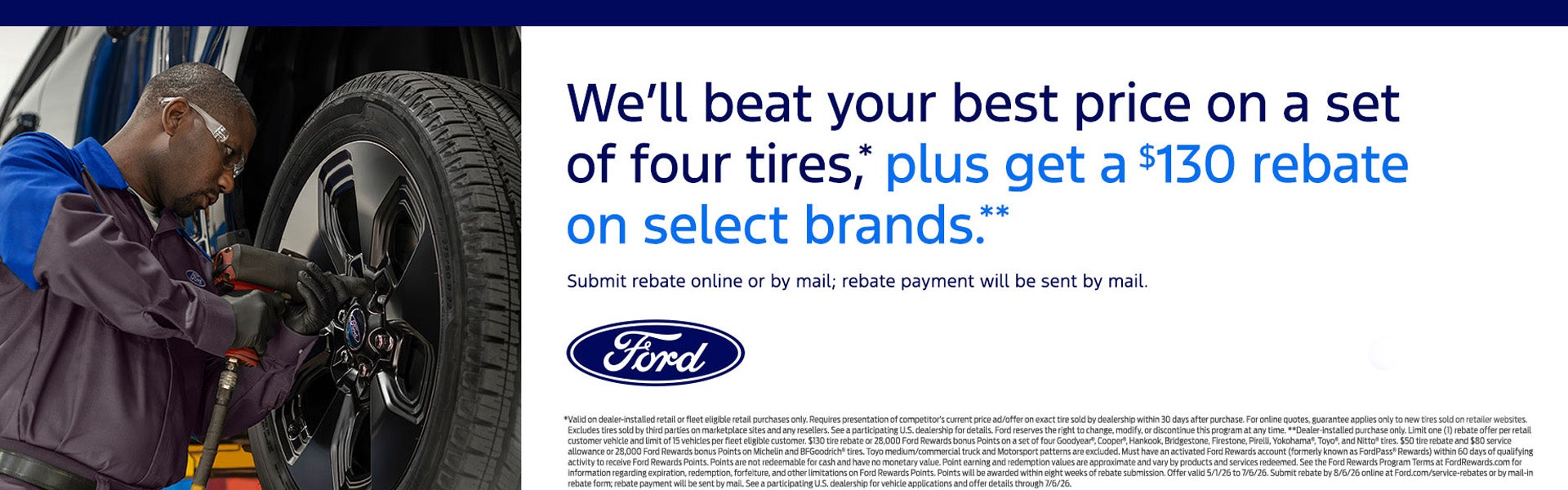 Exclusive Ford Service Tire Offer