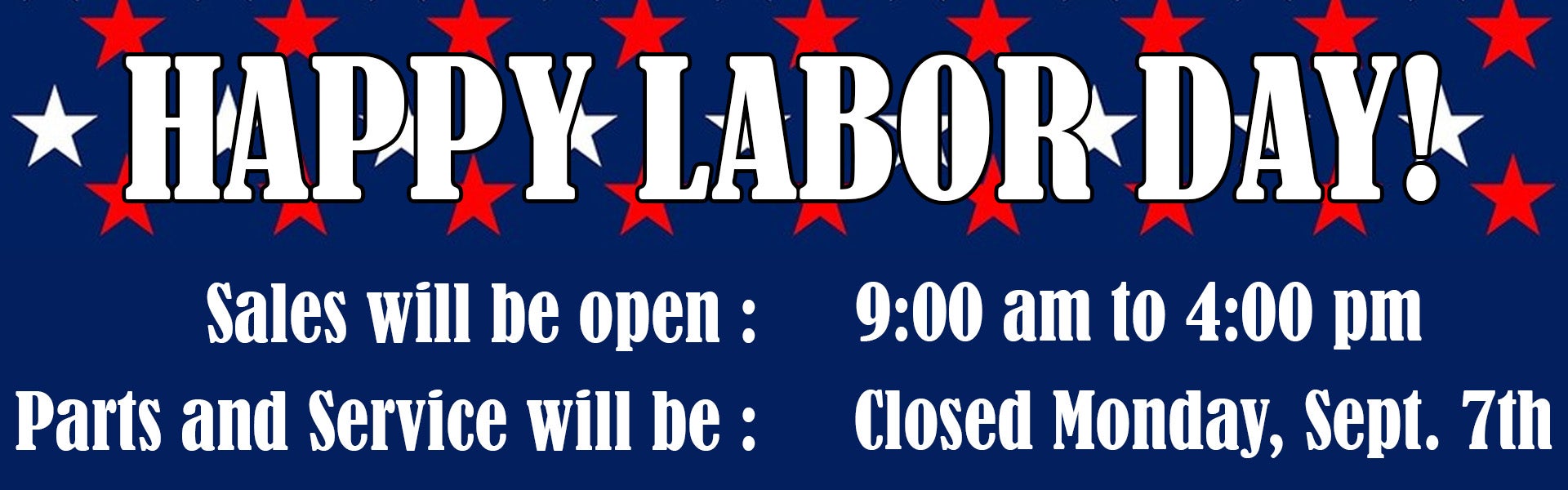Benna Ford's Labor Day Hours