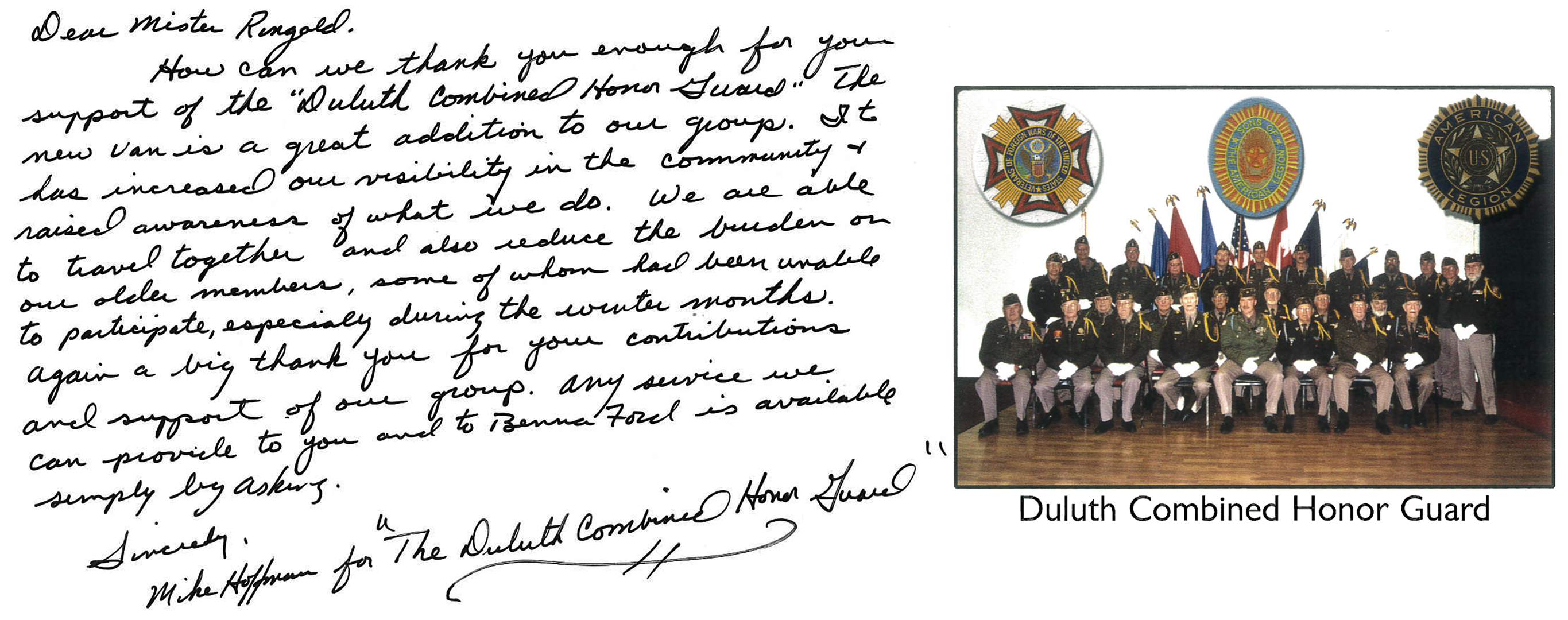 Benna Ford Supports the Military Honor Guard