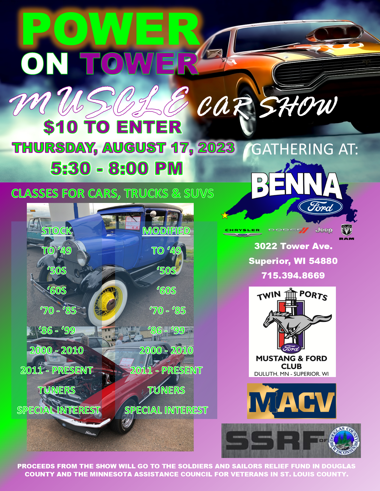 Benna Ford Power On Tower Muscle Car Show 2022