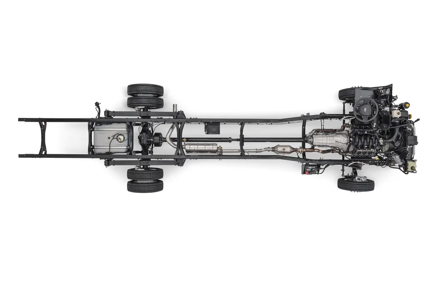Overhead View of the 2025 Ford E-Series Stripped Chassis