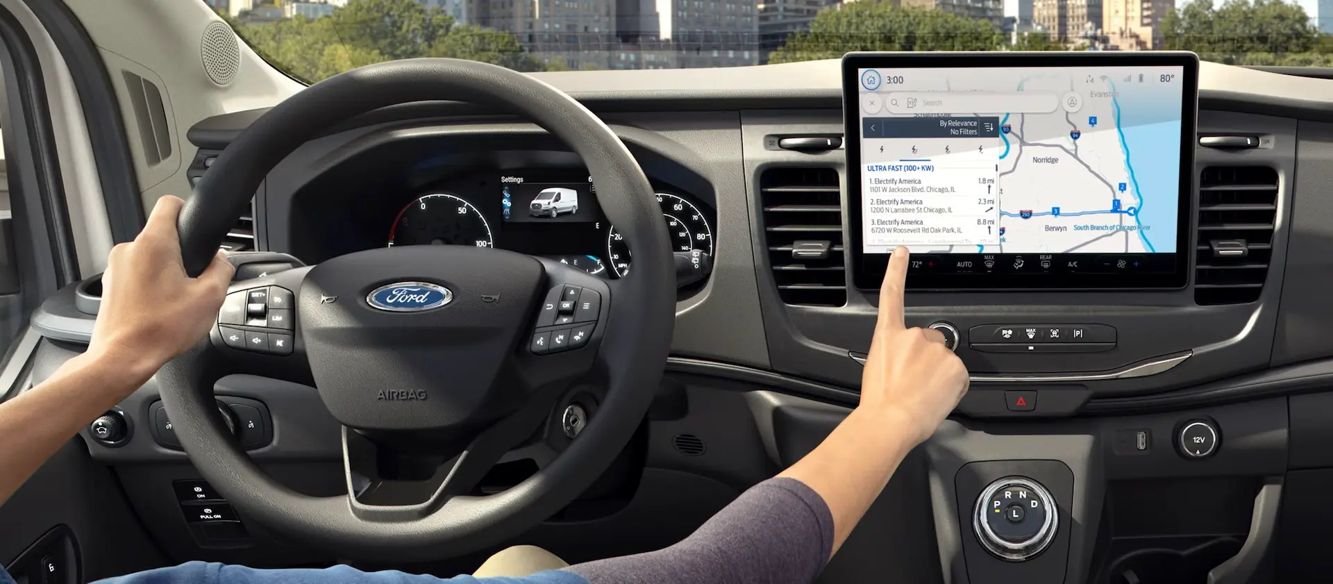 Interior Cabin Dash in the 2025 Ford E-Transit Cargo Van