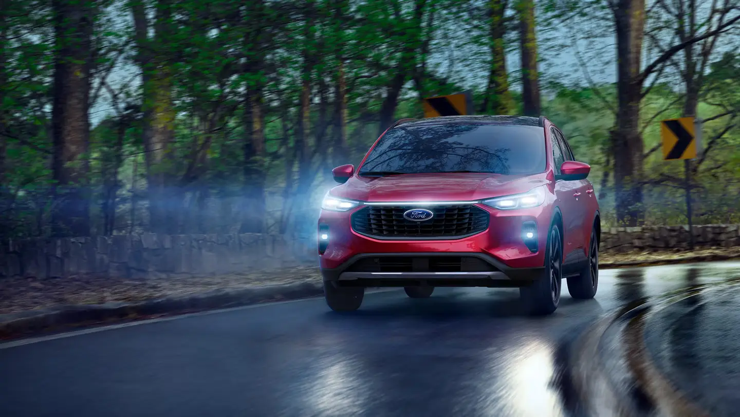 2025 Ford Escape Safety and Driver Assistance Driving on a Rainy Wet Road