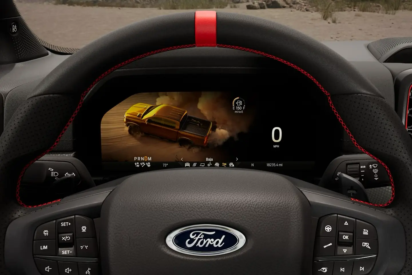 Interior of the 2025 Ford Ranger Raptor - Driving Mode Selector