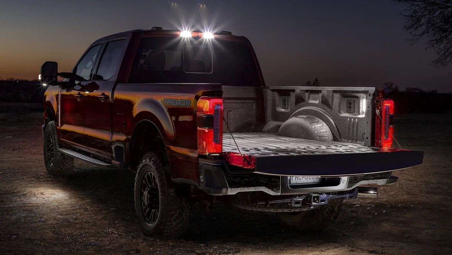Rear Exterior with Truck Bed Lighting on the Ford Super Duty