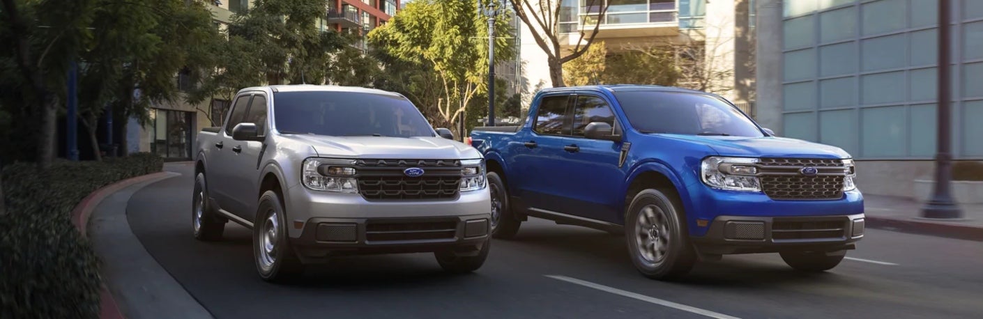 Silver and Blue 2023 Ford Maverick Models